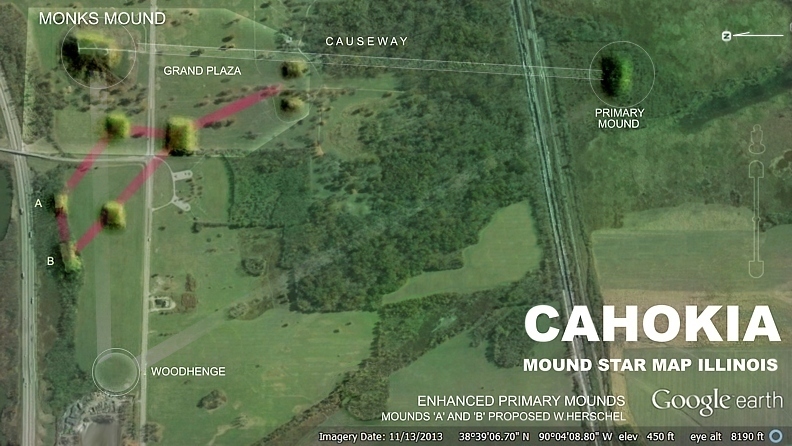 Cahokia Pleiades star map