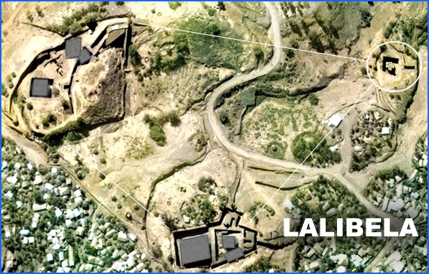 Lalibela site with correlating lines