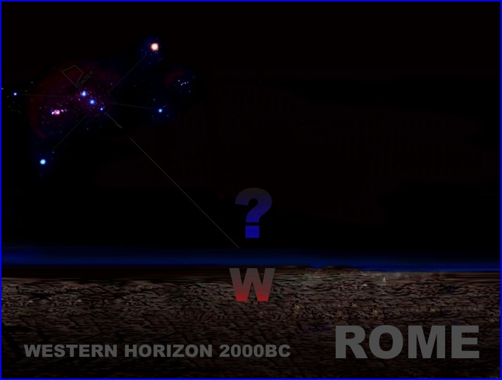 Rome - Lost symbol - Orion western horizon