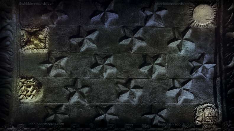 4 special inserted carvings matching the Solar Trinity and Pleiades