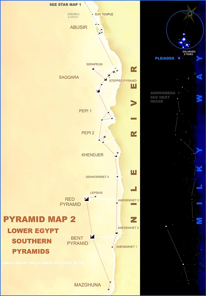 Pyramid star map 2 - Lower Egypt - Southern Pyramids