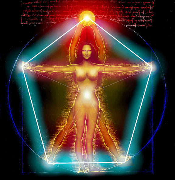'Vitruvian woman/man - Human origin code