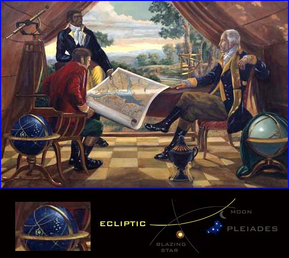 THE SECRET PORTRAIT OF GEORGE WASHINGTON - A VISION UNFOLDS - BY FREEMASON PETER WADELL WITH A CELESTIAL MAP SHOWING THE POSITION OF THE BLAZING STAR