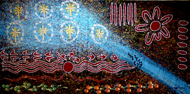 Gosford Kariong Pleiades star map menes symbol