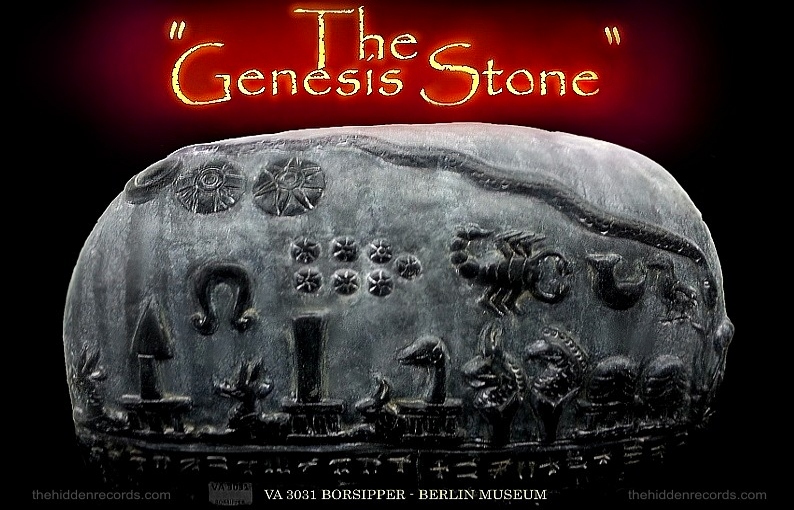 Kudurru stela star map of Pleiades and 3 suns