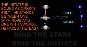 The initiate is bound as Orion's belt