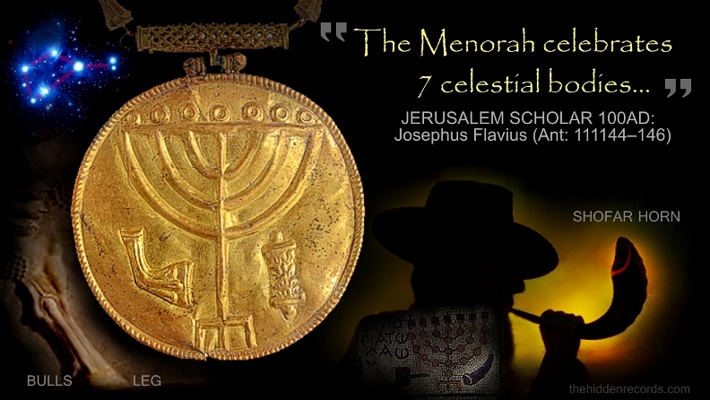 Menorah gold artifact, representing the Pleiades?