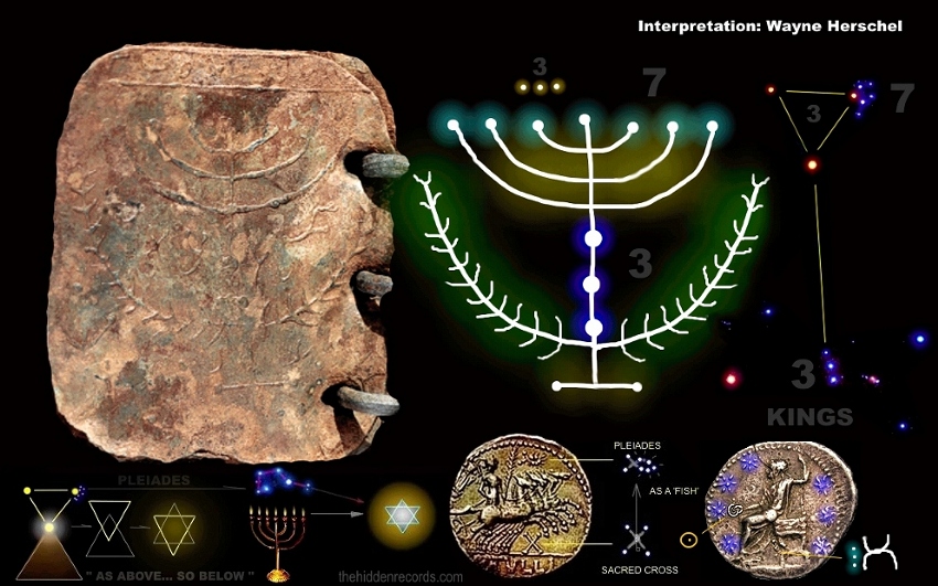 Metal book showing Menorah