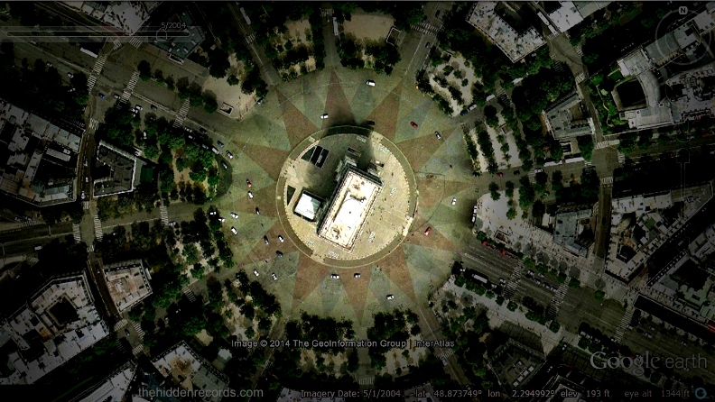 Paris Arc de Triomphe seen from above