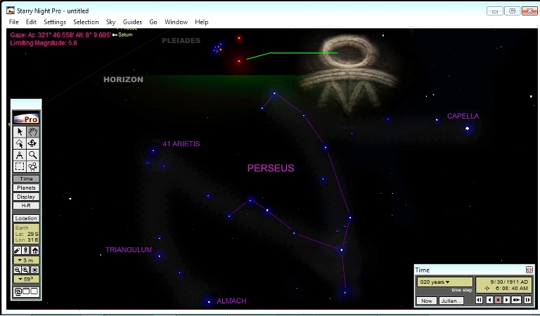 Star program screenshot showing Perseus