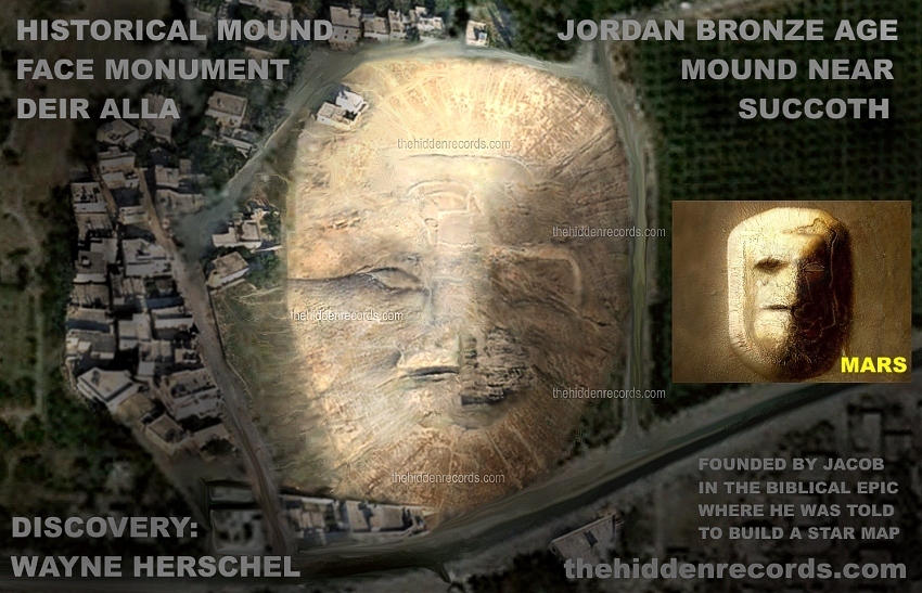 Alien face found in Jordan, correlating to Mars face
