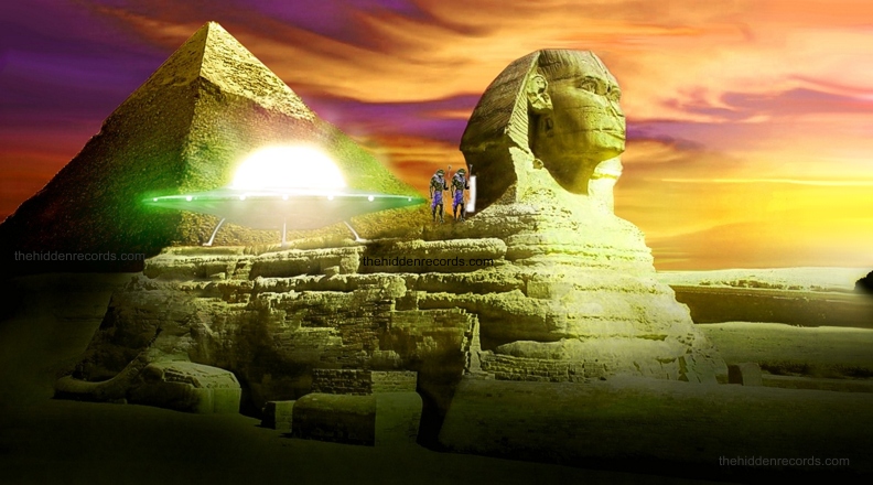 UFO Sphinx papyrus landing Egypt